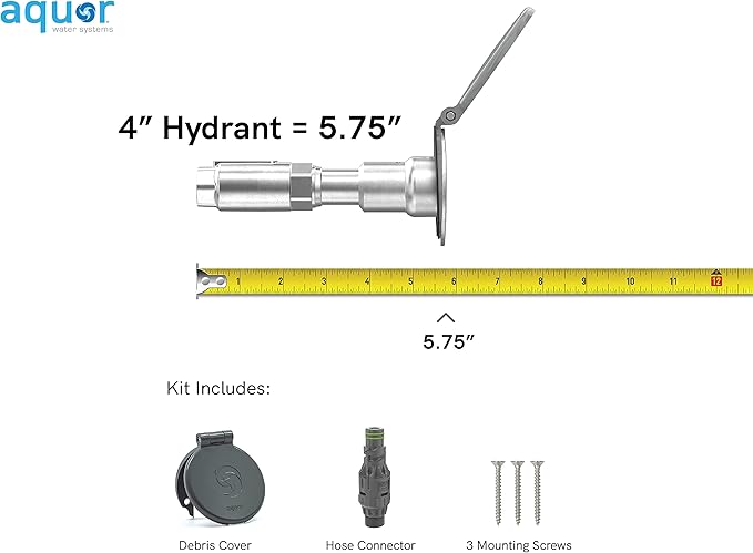 Aquor Wall Hydrant V1+ Frost-Free Outdoor Faucet with Quick-Connect and Anti-Siphon, 4 inch, Slate Gray Polymer