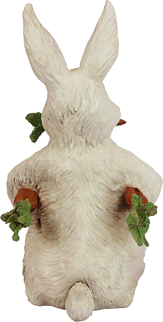 Design Toscano EU1054 Carotene The Rabbit with Carrots Easter Décor, Indoor/Outdoor Garden Statue, 6 Inches Wide, 12 Inches Tall, Handcast Polyresin, Full Color Finish