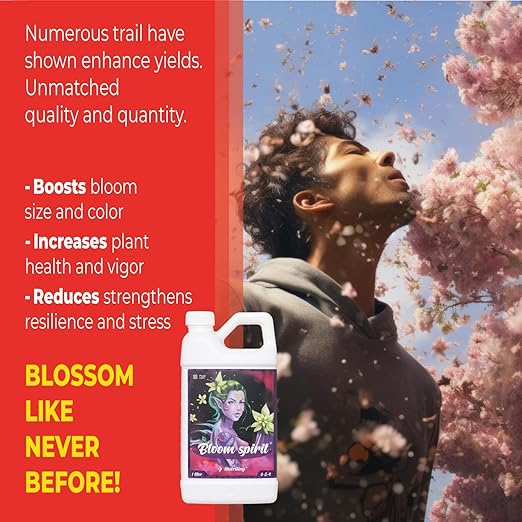 Bloom Fertilizer - Perfect Liquid Fertilizer for Outdoor Plants and Exceptional Liquid Plant Fertilizer Indoor Potted Plants. Soil and Hydroponic Nutrient Solution, Bloom Spirit 0-5-4 1.32 Gallon