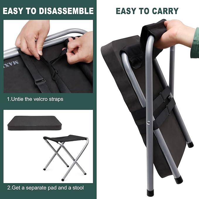 MAXPACE Garden Kneeling Pad and Foldable Gardening Stool 2 in 1, Extra Thick Soft Water-Resistant Comfortable Durable Foam Knee Pad Mat Cushion Garden Kneeler and Seat for Gardening, Mechanics, Work