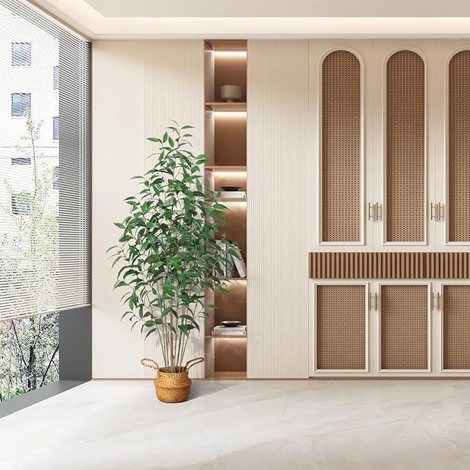 Artificial Eucalyptus Tree,6Ft Tree Fake Plant in Pot for Home and Office Decor,Potted Faux Plants Tall Artificial Trees for Indoor,Outdoor,Lifelike Home Decoration 2Pack,Green