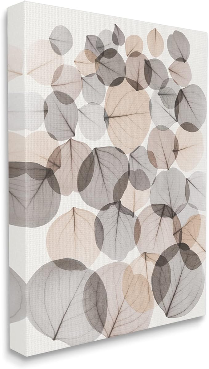 Stupell Industries Tree Leaf Pattern Brown Foliage Plant Veins, Designed by Albert Koetsier Canvas Wall Art, 16 x 20, Tan