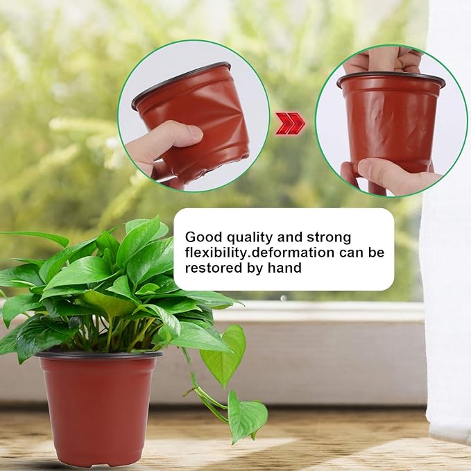 Augshy 250-Pack 4 Inch Plant Nursery Pots Seed Starting Pots Containers with 300 Labels for Indoor Outdoor Usage