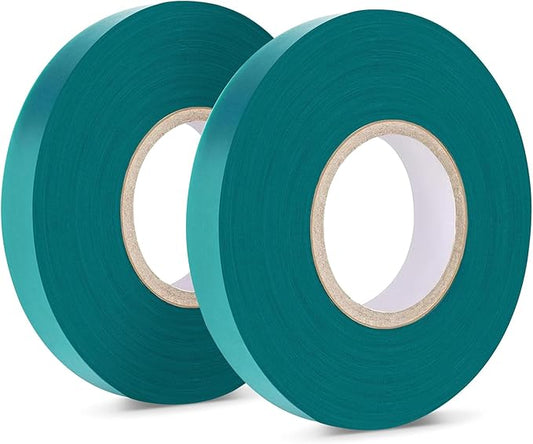 Stretch Tie Tape Roll, 1/2" 150ft Garden Tie Tape, Thick Sturdy Plant Ribbon Garden Green Vinyl Stake Gardening Tools for Indoor Outdoor Patio Plant Use (2 Pack)