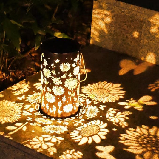 Solar Lanterns Sunflower Lights, Outdoor Garden Decor Waterproof Hanging Lantern Sunflower Solar Lights Gifts for Women Mom Grandma Decorative Yard Patio Deck Porch, 1 Pack
