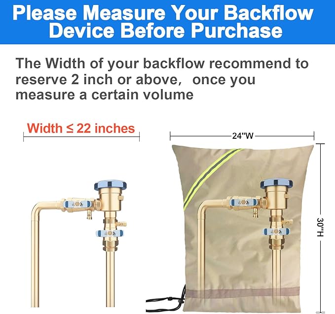 Backflow Preventer Insulation Cover, Irrigation Backflow Valve, Insulated Pouch for Winter Pipe Freeze Protection,Waterproof Sprinkler Valve System Cover for Snow, Sun Exposure