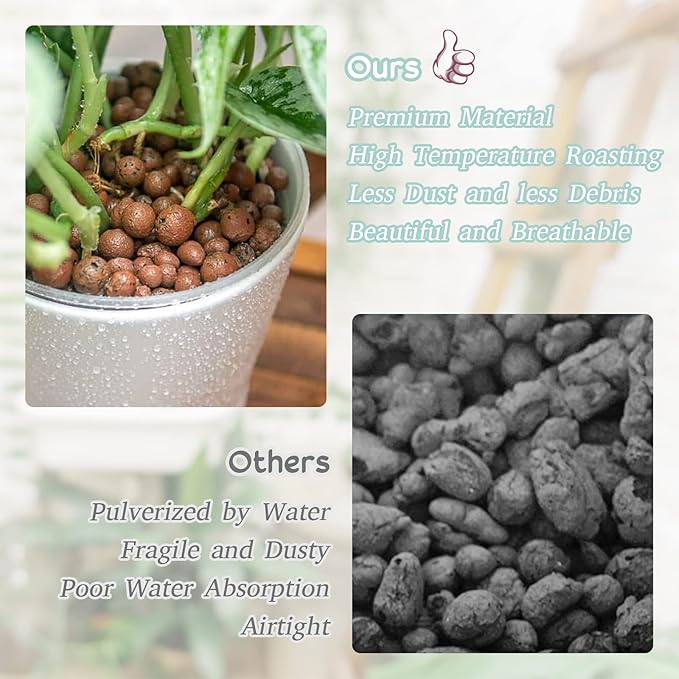 Legigo 6 LBS Organic Expanded Clay Pebbles, 4mm -16mm Light Expanded Clay Aggregate, Natural Clay Pebbles for Hydroponic & Aquaponics Growing, Orchid Potting Mix, Dutch Buckets, Drainage