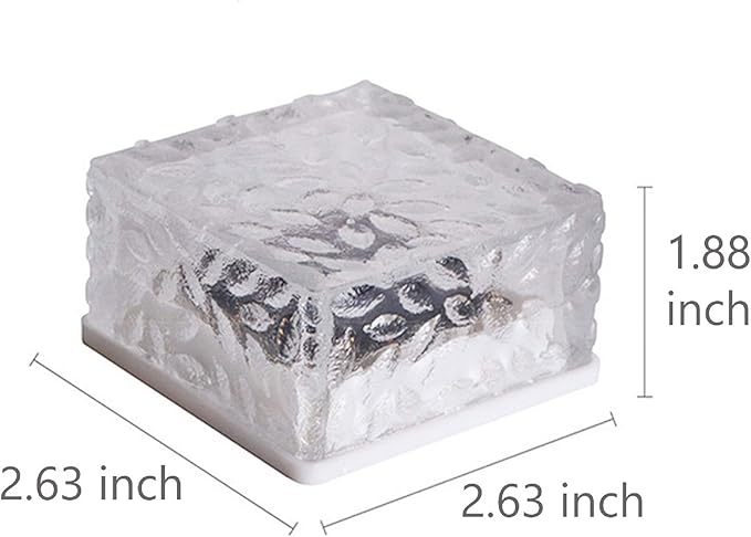 Epicgadget Solar Ice Cube Shaped Light, 2.8x2.8x2 inch Ice Cube Shaped Warm White Outdoor Solar Garden Decorative Lights for Walkway Pathway Backyard Christmas Decoration Parties (8 PCS)