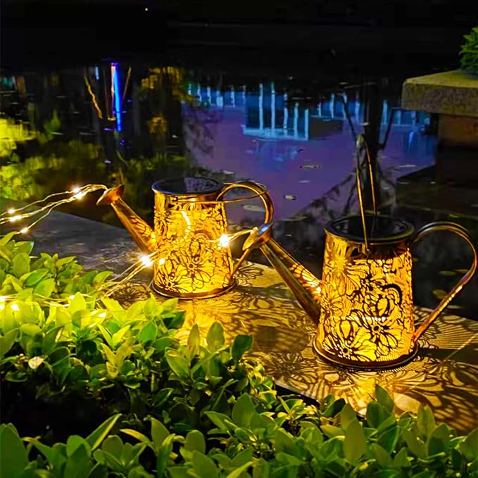 Solar Watering Can Lights Outdoor, Gardening Gifts for Mom Women Grandma Mother's Day, Waterproof Garden Decor Hanging Solar Lantern Lights, Outdoor Patio Yard Porch Decor for Birthday Christmas