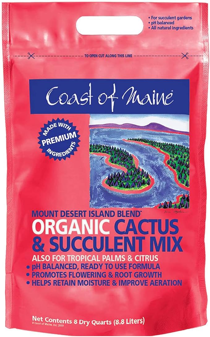 Coast of Maine Mount Desert Island Blend Organic and Natural Cactus and Succulent Mix, 8qt (Pack of 2)
