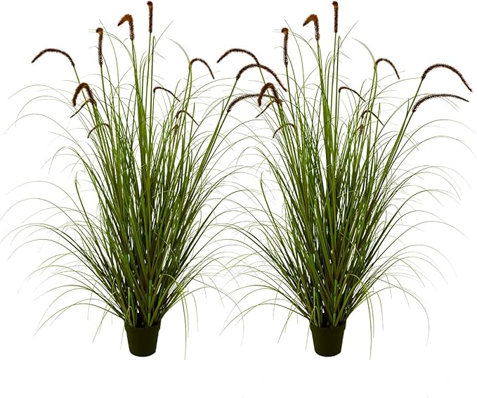Artificial Plant 5ft(2pack) Tall Artificial Grass Plant,Faux Plants Indoor Home Decorative Artificial Plants & Flowers in Pot Fake Plant, House Plant Indoor