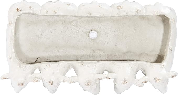 Creative Co-Op Farmhouse Resin Sheep Planter, White, EC0260
