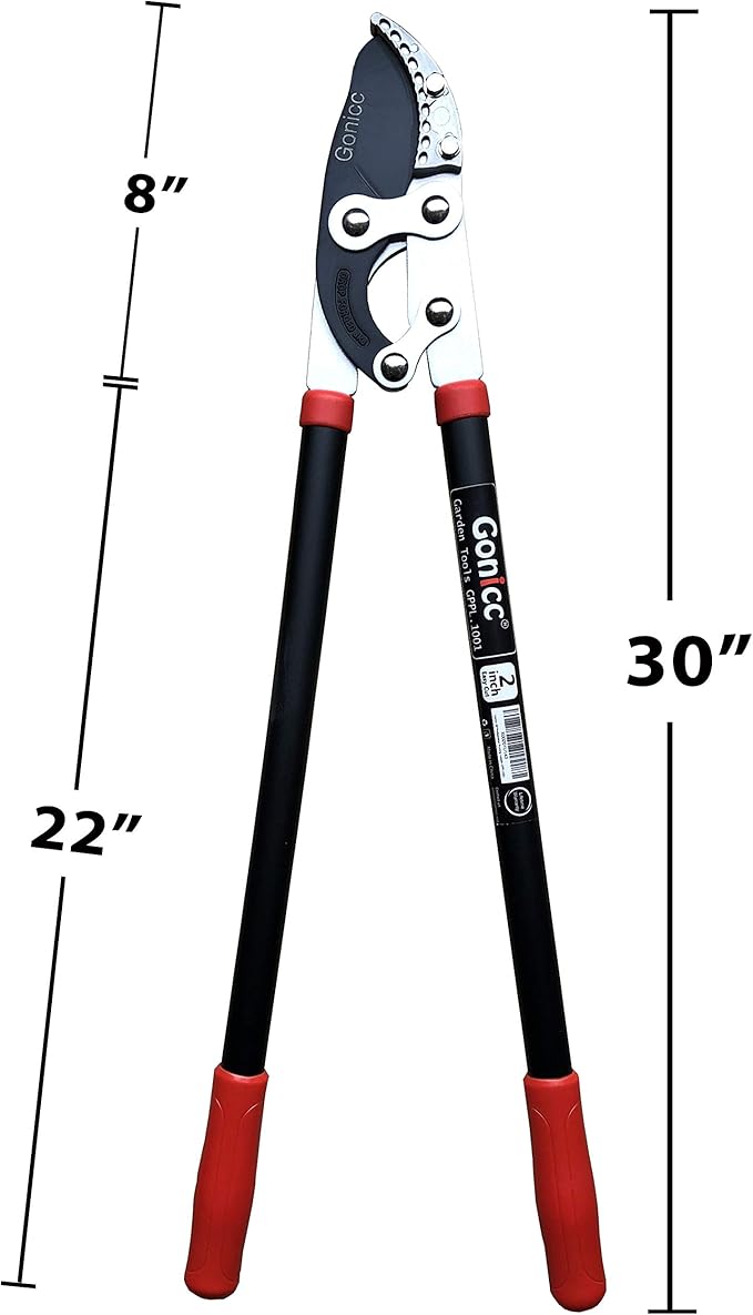 Gonicc Professional 30 inch SK-5 Steel Blade Anvil Lopper, 2-Inch Capacity, Sturdy Extra Leverage 22-Inch Handles, Garden Pruning Tree Hedge Branch Trimmer Clippers scissors.