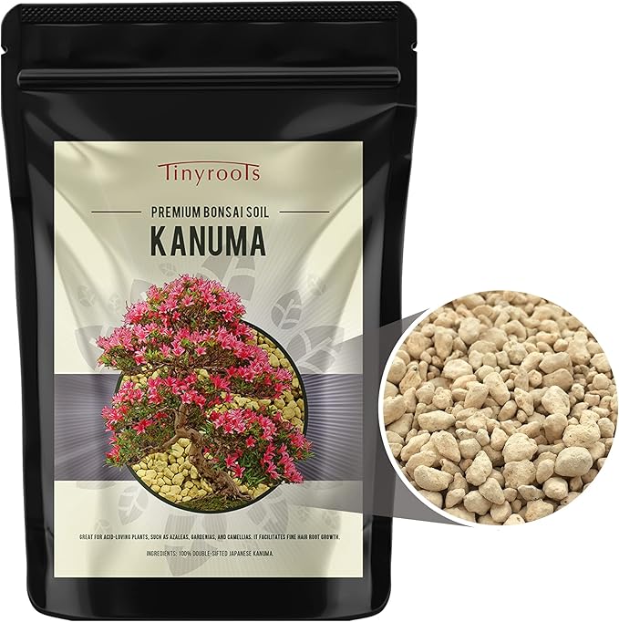 Kanuma Bonsai Soil by Tinyroots- 2 Quarts, Used with Acid Loving Bonsai Trees, Camellias, Gardenias, Azaleas, 5 Millimeter