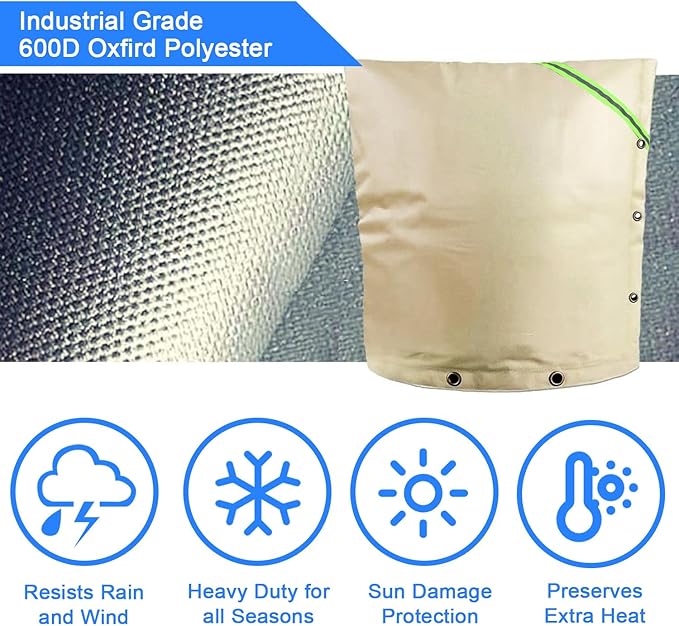 Opening Backflow Preventer Pipe Insulation Cover,Irrigation Sprinkler Valve Cover,Water Well Pump Cover,Sturdy 5-Layers Hydrant Cover for Winter Freeze Protection