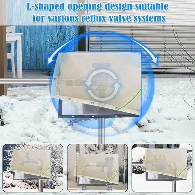 Opening Backflow Preventer Pipe Insulation Cover,Irrigation Sprinkler Valve Cover,Water Well Pump Cover,Sturdy 5-Layers Hydrant Cover for Winter Freeze Protection