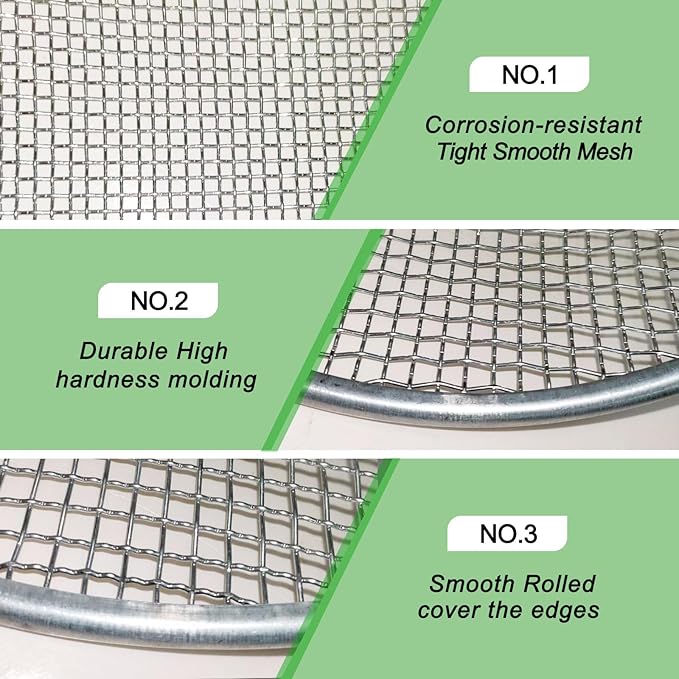 1/8 Inch Compost Sifter for Garden Sand Soil, Garden Potting Mesh Sieve Sifting Pan,Soil Sifter Mesh Gardening Tool Best for Plants and Flowers Growth