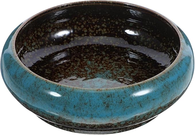 Happyyami Plant Pot Hydroponic Plant Succulent Pots Ceramic Round Decorative Bowl Hydroponic Water Lily Planter Pot for Flowers Succulent Table Centerpiece (Random Color) Indoor Plant Pots