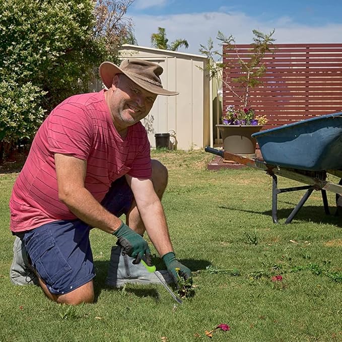 2 Pack Garden Hand Weeder Tool with Ergonomic Handle, Stainless Steel Garden Lawn Weed Puller
