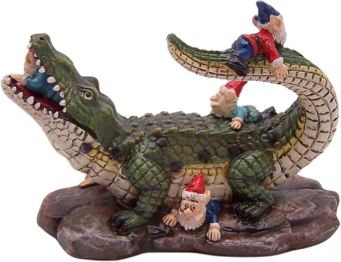 Gator Gnome: Whimsical Garden Figurine - Unique Home & Outdoor Decor