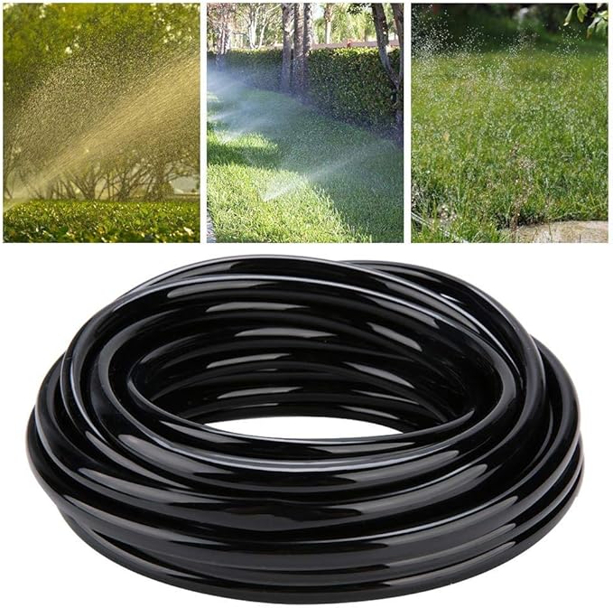 10M Irrigation Watering Hose Systems, 8/11mm PVC Flexible Pipe Drip Hose Tubing Watering Equipment,for Greenhouse flower plants lawn Garden