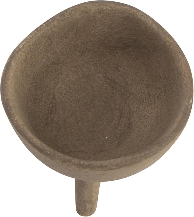 Creative Co-Op Boho Terracotta Footed Planter, Distressed Cream