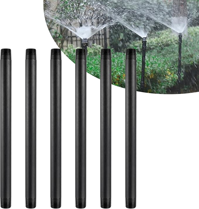1/2 Inch Double Male Threaded Head Pipe Riser Multifunctional NPT Sprinkler Extensions 6Pc,12 Inches(NPT Sprinkler Extension)
