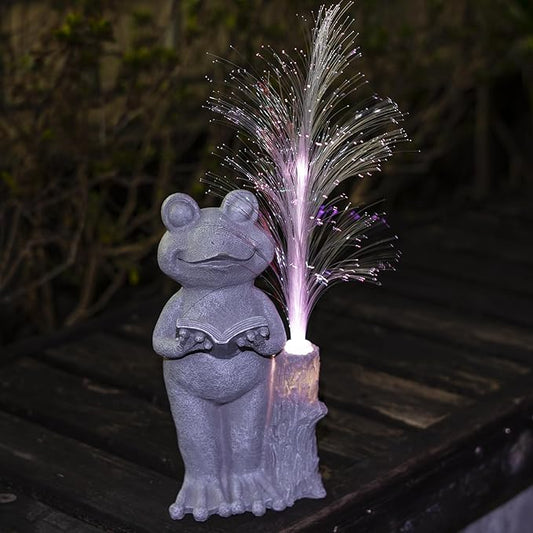Solar Frog Garden Statue with Color-Changing Lights, Frog Figurine Garden Decor, Outdoor Lawn Decor for Patio, Yard, Balcony, Perfect Gardening & Housewarming Gifts for Women, Mom, Grandma