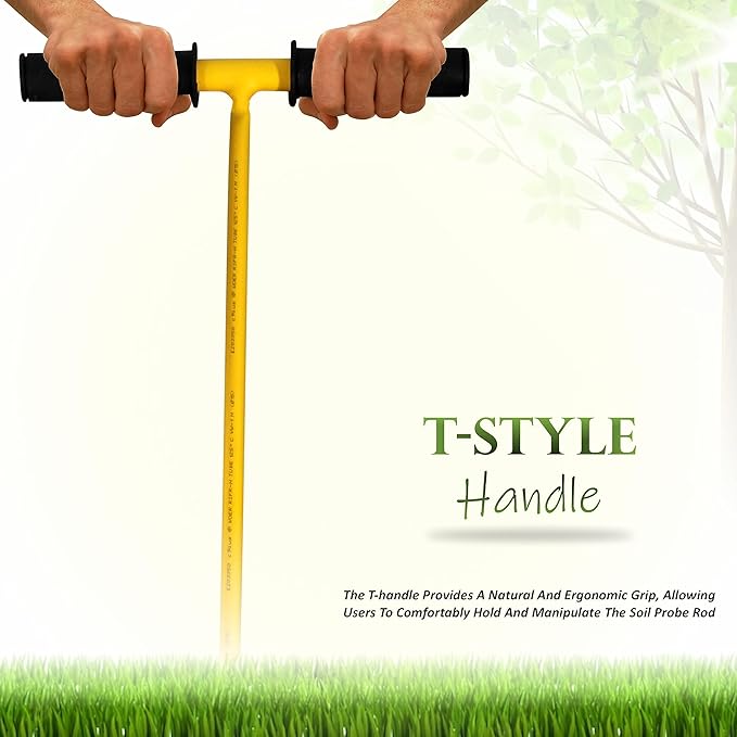 FEBTECH - Septic Tank Probe - Insulated Metal Soil Probe Rod - 42-Inch Long Overall, 3/8" Septic Tank Finder Probing Rod,T-Handle Septic Tank Locator Tool For Gardening, Agriculture, Septic Systems