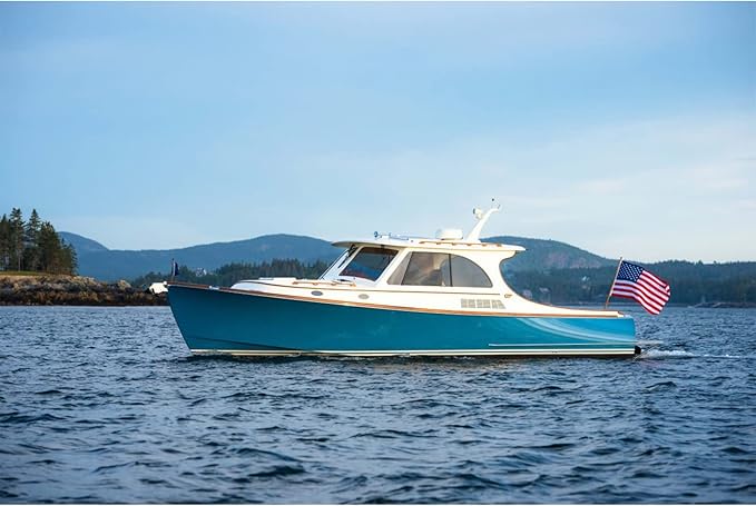 American Flag 16x24 Boat Flags Outdoor Heavy Duty Embroidered USA 1.3x2Ft Flags - Heavy Duty Banner US Nylon Sewn Stripes Indoor with 2 Brass Grommets