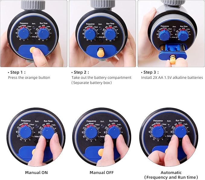 Sprinkler Water Timer Programmable Garden Zero Pressure Waterproof Irrigation Controller Hose Timer for Outdoor Lawns & Garden