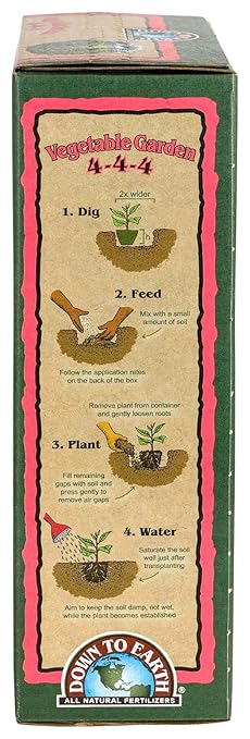 Down to Earth Organic Vegetable Garden Fertilizer 4-4-4, 5lb