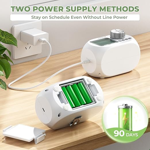 HIRALIY Automatic Plant Waterer Indoor with Pressure Compensating Drippers, Automatic Potted Plant Watering USB and Battery Powered, Ideal Vacation Watering System (Not Included Water Container)