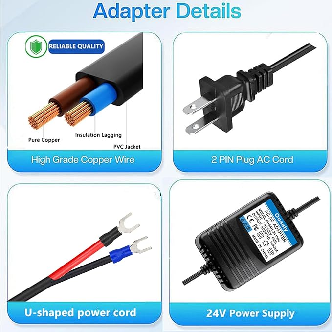 24VAC AC Adapter for Hunter P2C-400/HPC400/ PC400i/PRO-HC PHC-600/PRO-HC PHC-1200/XC600 X-Core/X2-600 Lawn Sprinkler Controller, 24V Transformer Compatible Irrigation Controller Most Models