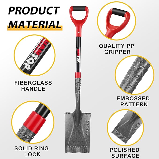 Spade Shovel Garden Spade Flat Shovel Digging Shovel Trenching Spade Shovel for Gardening Edging,43 inches