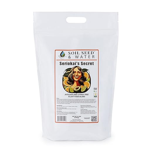 Soil Seed & Water Seriokai's Secret Blend Organic Soil Amendment Fertilizer for Avocado and Citrus Fruits - Orange, Lemon, Grapefruit, Lime and Pomelo - OMRI Listed