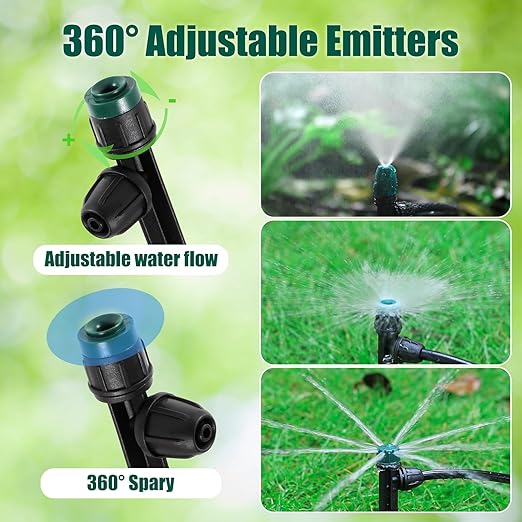 30Pc Anti-Drop Drip Irrigation Kit Lock Barbed Design 10pc Drip Irrigation Emitters 10pc Irrigation Sprayer 10pc Misting Sprinkler for Garden Raised Garden Bed Yard Lawn (30pc-Spray Drip Mist)