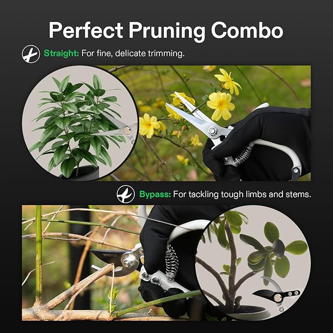 VIVOSUN Pruning Shears for Gardening, Lightweight Plant Pruners for Gardening, Garden Scissors for Cutting Flowers, Trimming Branches, Indoor Plant Scissors, Stylish Q-Shaped Garden Tools for Women