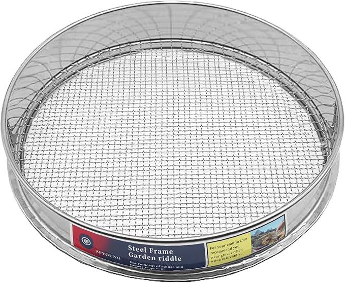 Stainless Steel Mesh Screen 304 1/4" Mesh Mesh -Soil Sifter for Large Gardens to Boost Your Gardening Productivity, Silver