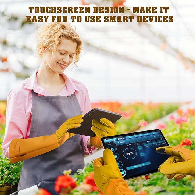 Long-Gardening-Gloves for Women/Men - Thorn Proof Rose Pruning Gloves Heavy Duty Gauntlet-S