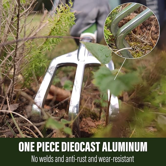 Gardening Tools Set of 9 Heavy Duty Garden Tools with Non-Slip Rubber Grip with Large Garden Bag for Tools Durable Hand Tools for Gardening, Weeding,Gardening Gifts for Women,Men (Dark Green)