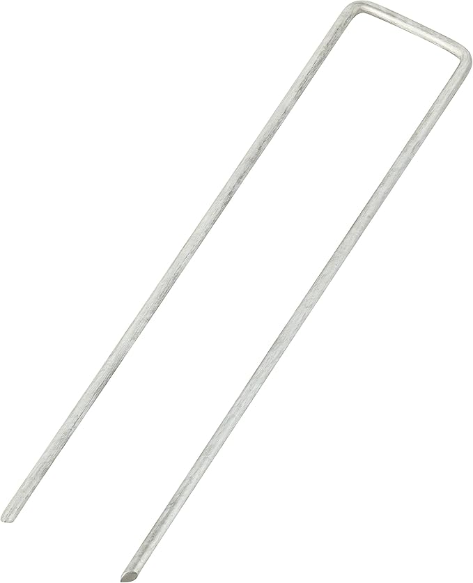 500-Pack Anti-Rust 6'' 11 Gauge Heavy-Duty Flat-Top U-Shaped Garden Stakes Staples Spikes Pins Pegs - Ground Stakes for Anchoring Landscape Fabric