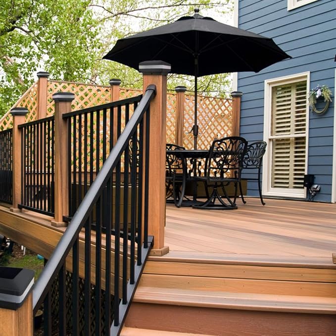 Sumaote Solar Post Lights 160LM 52 LED - 6x6 Posts Solar Light Outdoor Fence Deck Post Cap Lights fit 4x4 5x5 6x6 Wood Posts, IP65 Waterproof for Garden Porch Patio, 6000K White Lighting, 2 Pack