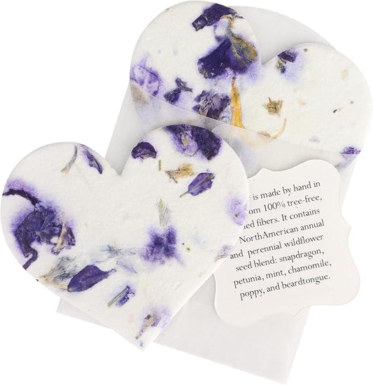 Set of 24 Purple Heart – Plantable Seed Paper for Weddings, Gifts, and Life Events