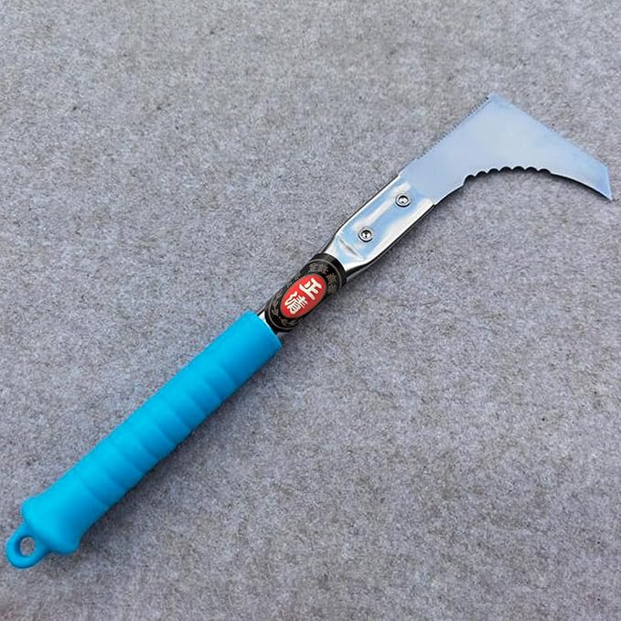 Kosoyo Crack Weeder Crack Weeding Tool Sawtooth Wave Manual Scythe Stainless Steel Gardening Tool -11.42"
