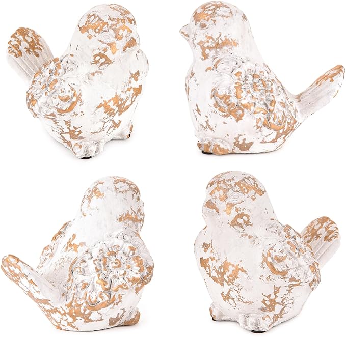 Sungmor Garden Bird Statue Outdoor Figurine, Cement Bird Sculpture for Patio Yard Lawn Ornament, Indoor Outdoor Large Stone Bird Decorations Statue, Funny Animal Sculpture Gardening Gift