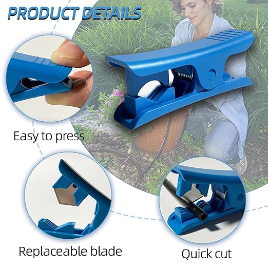 Plastic Tubing Cutter Tool Hose Tube Cutter Accurate Pipe Cutter for Drip Irrigation Tubing Nylon PVC Tube, Cut Up to 3/8" OD Tube