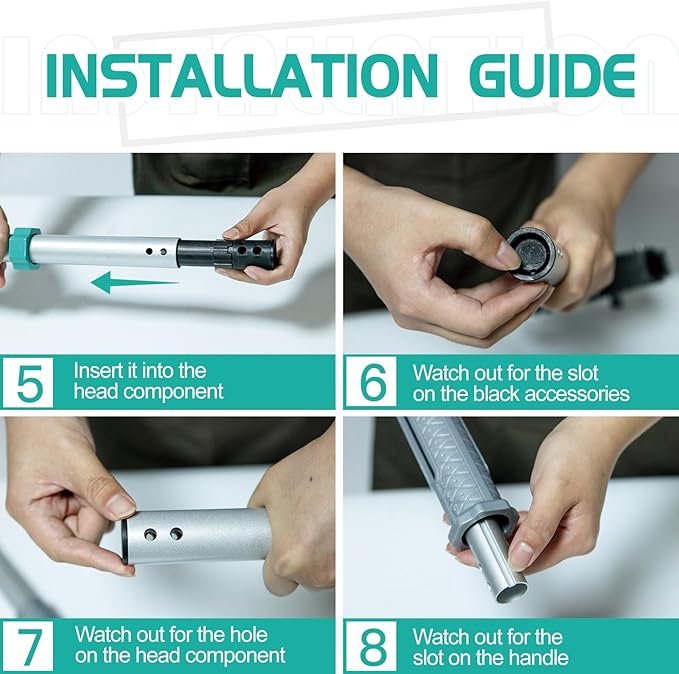 Breeze Touch 46" Weed Pulling Tool, 4-Claw Detachable Weed Puller Tool with Long Handle Adjustable, Heavy Duty Stand Up Weeder Weeding Tool for Lawn, Yard, Garden, Dandelion Picker, Weed Remover