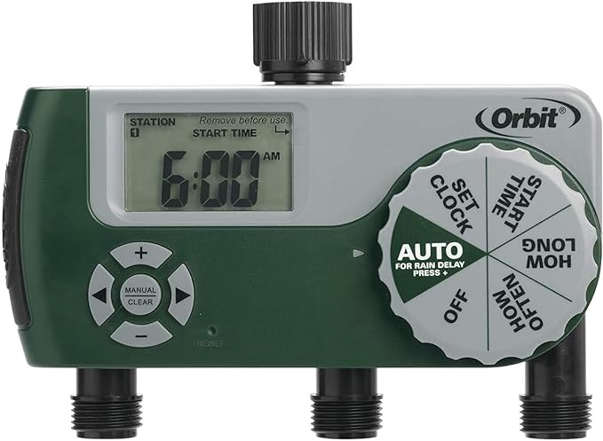 Orbit 56082 3-Outlet Hose Watering Timer, Green (3 Outlet)