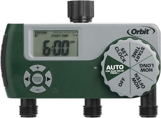 Orbit 56082 3-Outlet Hose Watering Timer, Green (3 Outlet)